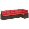vidaXL Conjunto de Sof&aacute;s 6 unid. Castanho vime PE