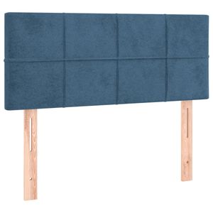 vidaXL Cabeceira de cama veludo 100x5x78/88 cm azul-escuro