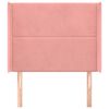 vidaXL Cabeceira de cama c/ abas veludo 83x16x118/128 cm rosa