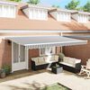 vidaXL Toldo retr&aacute;til manual 500x300 cm antracite e branco