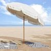vidaXL Guarda-sol Cinza e Branco Ø 205 x 209 cm Aço