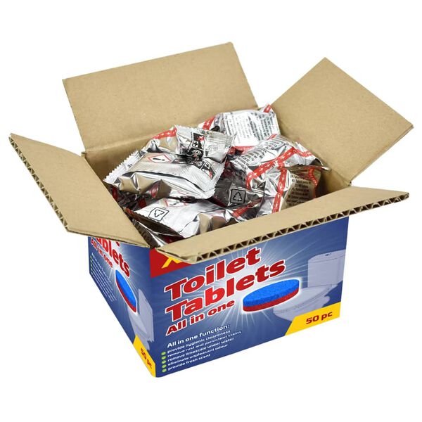 vidaXL Pastilhas para limpeza de sanitas/mictórios 50 pcs