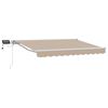 vidaXL Estrutura de Toldo Manual com LEDs Bege 2,5 x 2 m