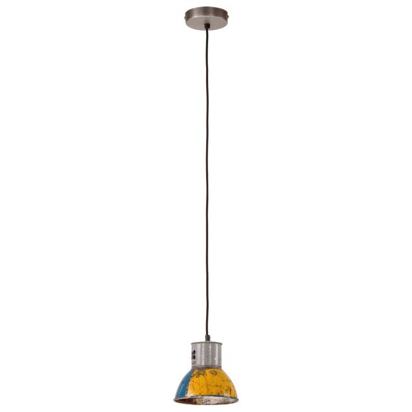 vidaXL Candeeiro suspenso industrial redondo 25W 17 cm E27 multicor