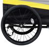 vidaXL Reboque de bicicleta p/ animais XXL 2-em-1 amarelo/cinza/preto
