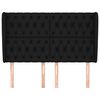 vidaXL Cabeceira de cama c/ abas tecido 147x23x118/128 cm preto