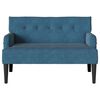 vidaXL Banco Chesterfield Azul 112 x 65.5 x 75 cm Veludo