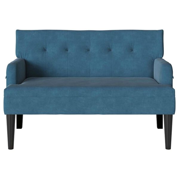 vidaXL Banco Chesterfield Azul 112 x 65.5 x 75 cm Veludo