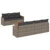 vidaXL 8 pcs conjunto sof&aacute;s de jardim c/ almofad&otilde;es vime PE cinzento