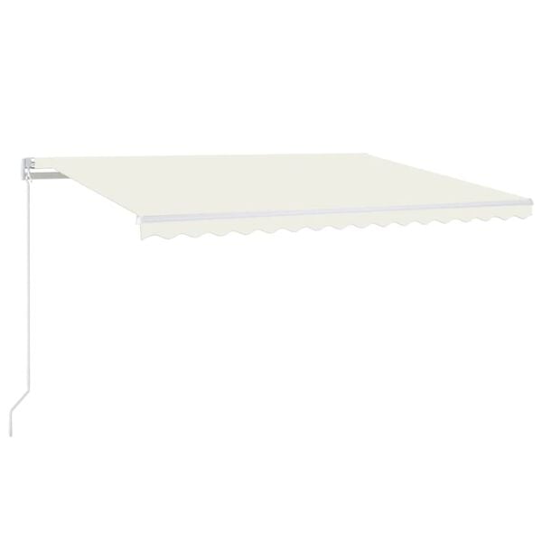 vidaXL Toldo retr&aacute;til manual com LED 450x350 cm cor creme
