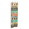 vidaXL Bengaleiro de parede com 6 ganchos 120x40 cm HOME IS
