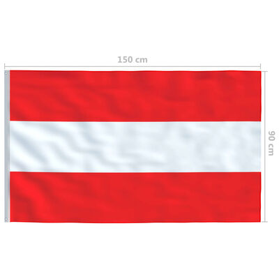 vidaXL Bandeira da Áustria com mastro de alumínio 6 m
