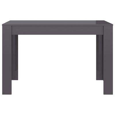 vidaXL Mesa de jantar 120x60x76 cm contraplacado cinzento brilhante