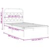 vidaXL Estrutura de cama em metal com cabeceira 107x203 cm branco