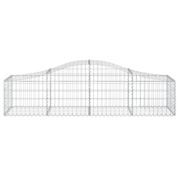 vidaXL Cestos gabião arqueados 3 pcs 200x50x40/60 cm ferro galvanizado