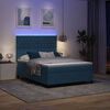 vidaXL Cama Box Spring LED com colch&atilde;o Azul Escuro 140 x 200 cm tecido