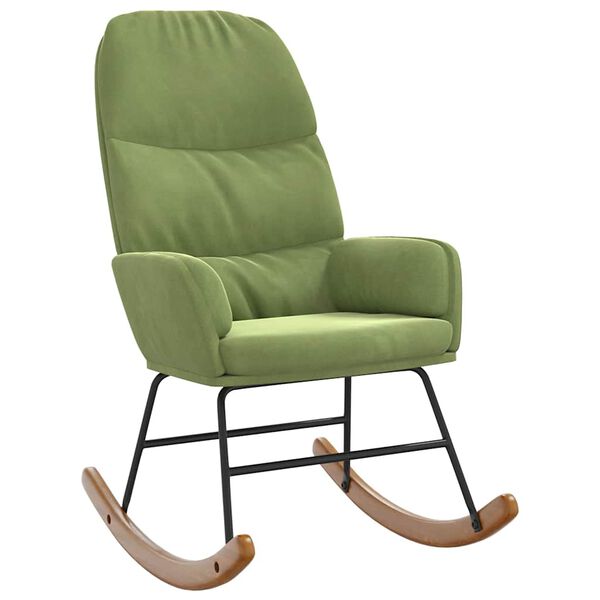 vidaXL Cadeira de baloi&ccedil;o veludo verde-claro