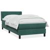 vidaXL Cama com molas/colch&atilde;o 100x210 cm veludo verde-escuro