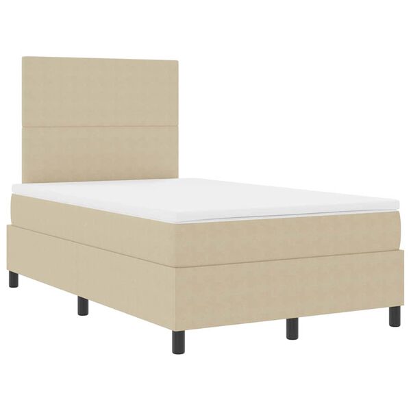 vidaXL Cama Box com cabeceira Cinza Claro e Branco 120 x 200 cm