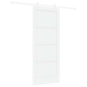 vidaXL Porta Deslizante Branco 83 x 202 cm Madeira de Pinho Maci&ccedil;a