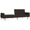 vidaXL Sof&aacute;-cama de 2 lugares com apoio de p&eacute;s tecido castanho-escuro