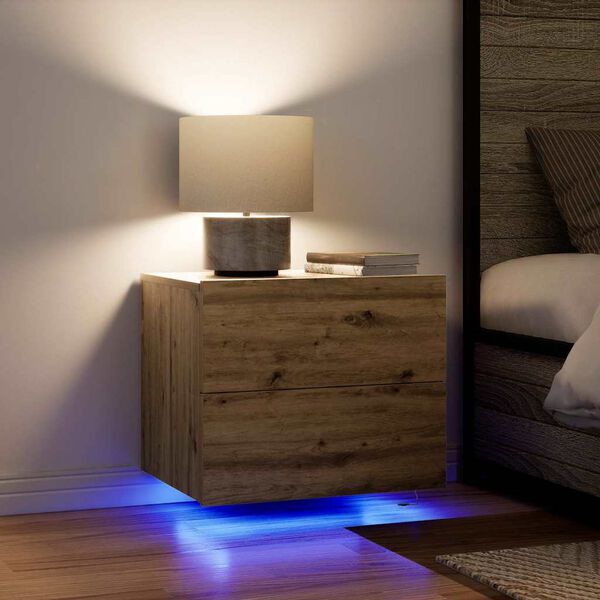 vidaXL Arm&aacute;rio de Cabeceira Carvalho Artesanal 50 x 39 x 41 cm