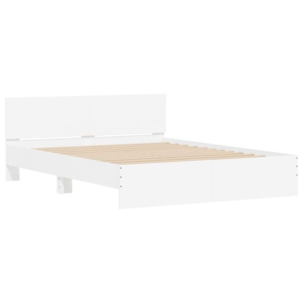 vidaXL Estrutura de cama com cabeceira 150x200 cm branco