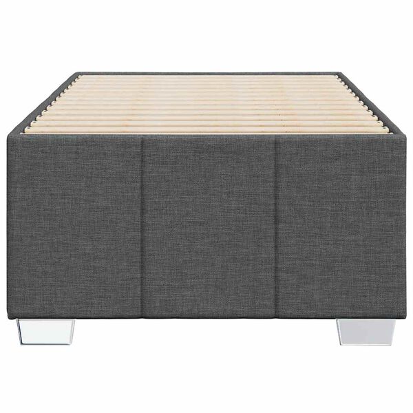 vidaXL Estrutura de cama sem colch&atilde;o 100x200 cm tecido cinzento-escuro