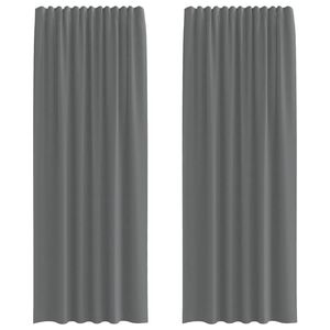 vidaXL Cortinas de voile com la&ccedil;os 2 pcs cinzento-escuro 140x260 cm