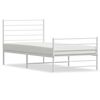 vidaXL Estrutura de cama com cabeceira e p&eacute;s 75x190 cm metal branco