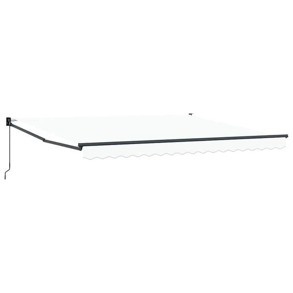 vidaXL Toldo Retr&aacute;til Manual Branco 400 &times; 300 cm Poli&eacute;ster e Alum&iacute;nio
