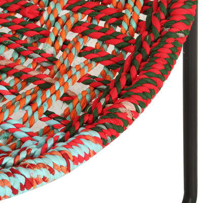 vidaXL Cadeira circular em tecido chenille multicolorido