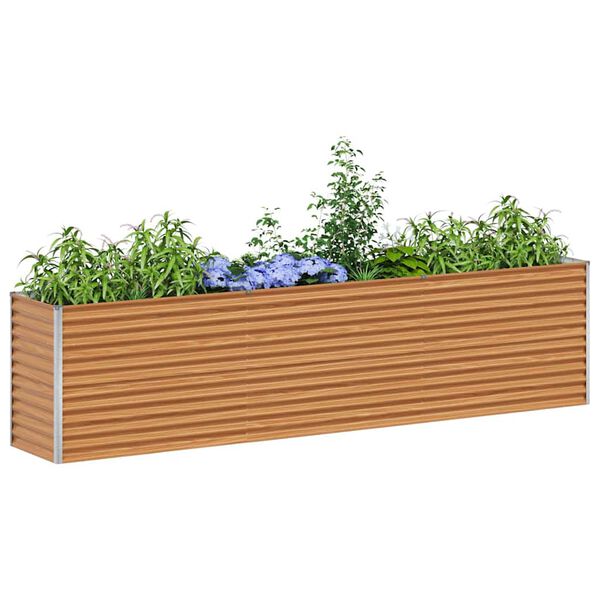 vidaXL Canteiro de jardim elevado 290 x 50 x 68 cm A&ccedil;o Galvanizado
