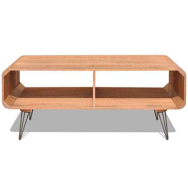 vidaXL Mesa de centro 90x55,5x38,5cm madeira paulownia maci&ccedil;a castanho