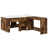 vidaXL Cama Alta para Crian&ccedil;as com Mesa 2 unid. Carvalho Fumado