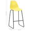 vidaXL 3 pcs conjunto de bar pl&aacute;stico amarelo