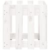 vidaXL Vaso de jardim c/ design cerca 40x40x40 cm pinho maci&ccedil;o branco