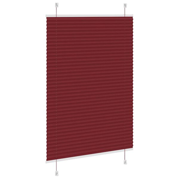 vidaXL Plissado Cego Bord&eacute;us Vermelho 90x100 cm Largura Tecido 89,4 cm
