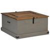 vidaXL Caixa de arruma&ccedil;&atilde;o HALDEN 91x91x47 cm pinho maci&ccedil;o cinzento
