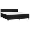 vidaXL Cama box spring c/ colch&atilde;o e LED 160x200 cm tecido preto