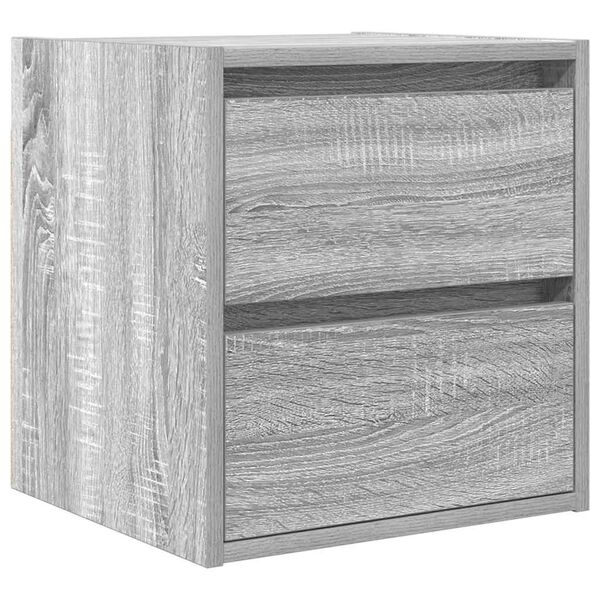 vidaXL Mesa de cabeceira de parede 38x34x40 cm cinzento sonoma