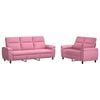 vidaXL Conjunto de Sof&aacute;s 2 pcs Rosa Tecido
