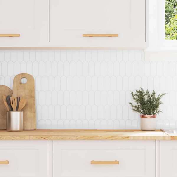 vidaXL Adesivos Decorativos 10 pcs Branco 30 x 30 x 0,8 cm