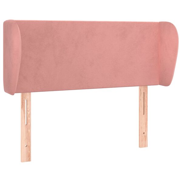 vidaXL Cabeceira de cama c/ abas veludo 83x23x78/88 cm rosa
