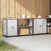 vidaXL Conjunto de Armazenamento de Cozinha com porta 3 pcs Prateado