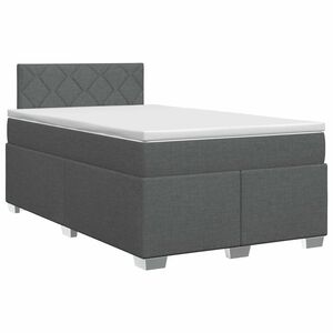 vidaXL Cama box spring com colch&atilde;o Cinzento-Escuro 120 x 200 cm Tecido