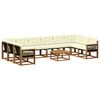 vidaXL Conjunto de Sof&aacute;s para Exterior 11 pcs Natural e Creme