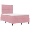 vidaXL Cama Box Spring LED com colch&atilde;o Rosa 120 x 190 cm tecido