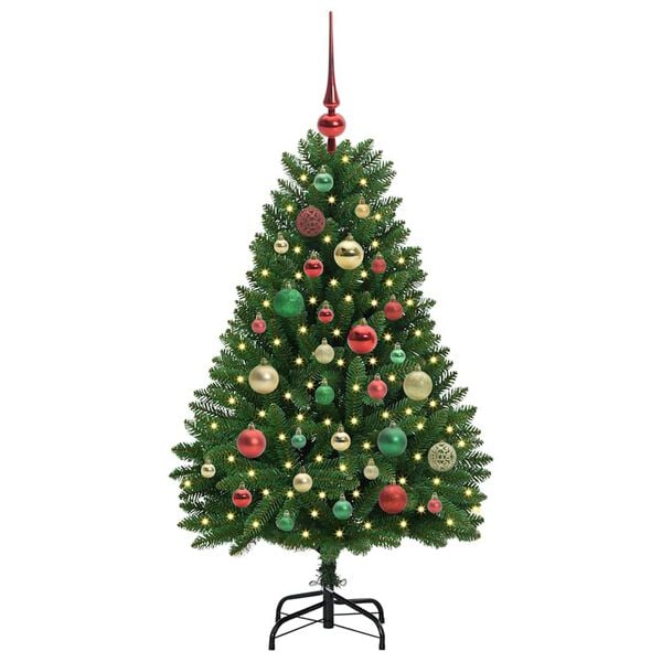 vidaXL &Aacute;rvore de Natal Artificial Verde 120 cm PVC e Metal