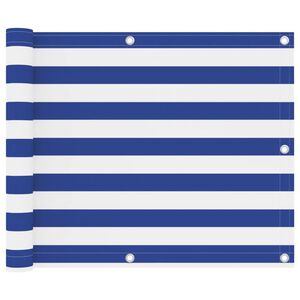 vidaXL Tela de varanda 75x400 cm tecido Oxford branco e azul